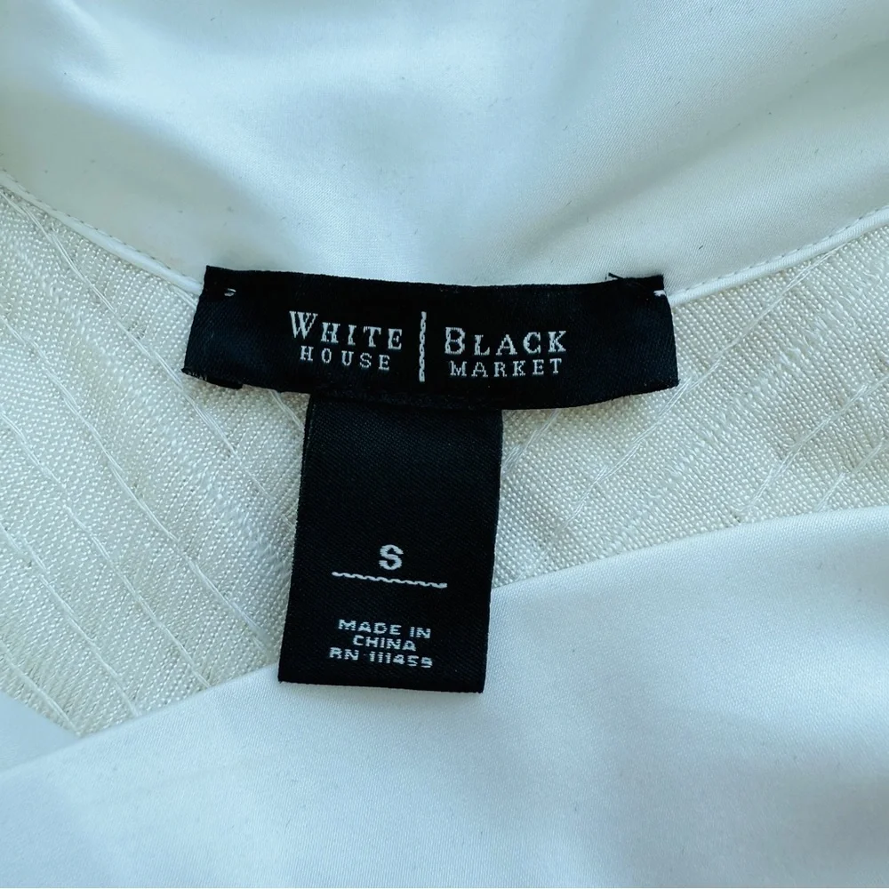 WHBM halter White Sequin Top with satin bow - Picture 5 of 8